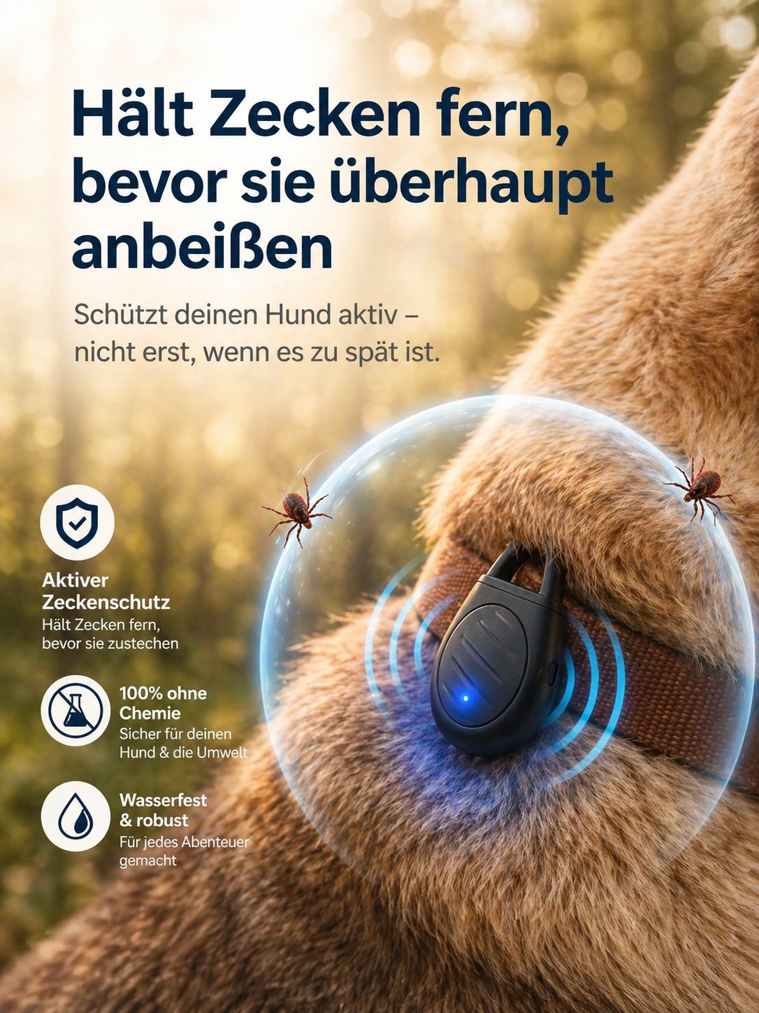 Vessaro™ ZeckenShield - Zuverlässiger Schutz vor Zecken ohne Chemie