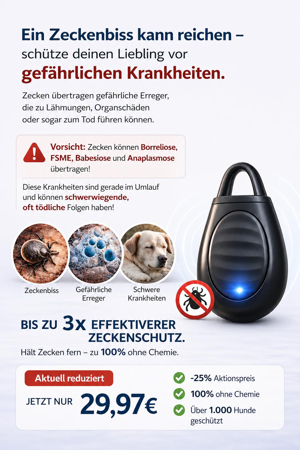 Vessaro™ ZeckenShield - Zuverlässiger Schutz vor Zecken ohne Chemie