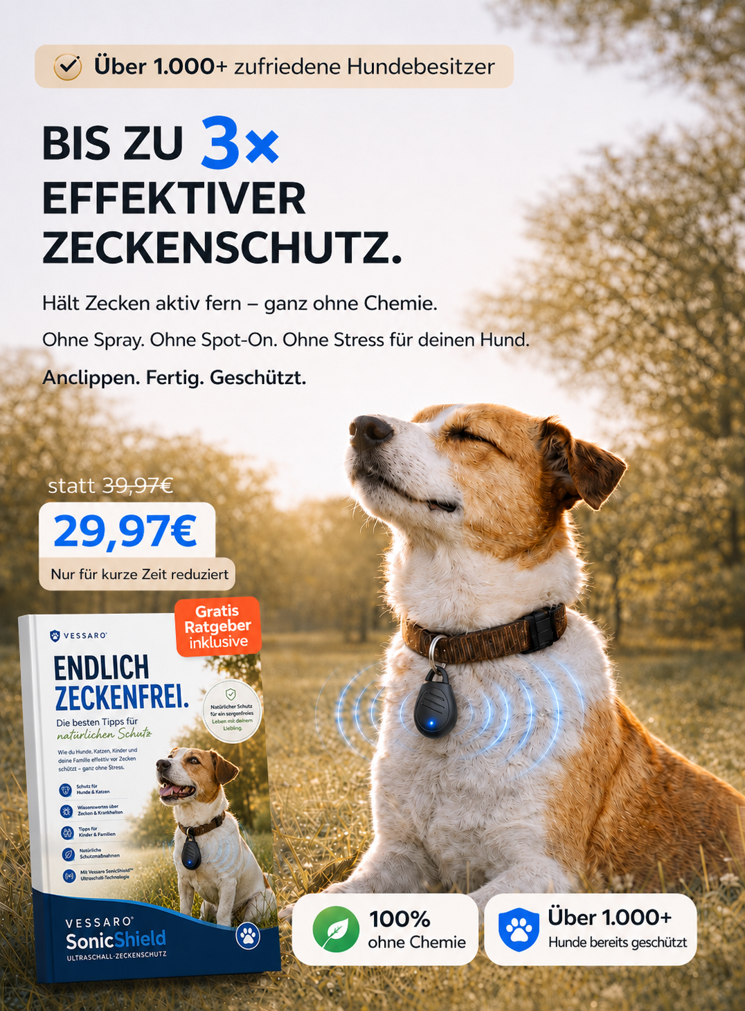Vessaro™ ZeckenShield - Zuverlässiger Schutz vor Zecken ohne Chemie