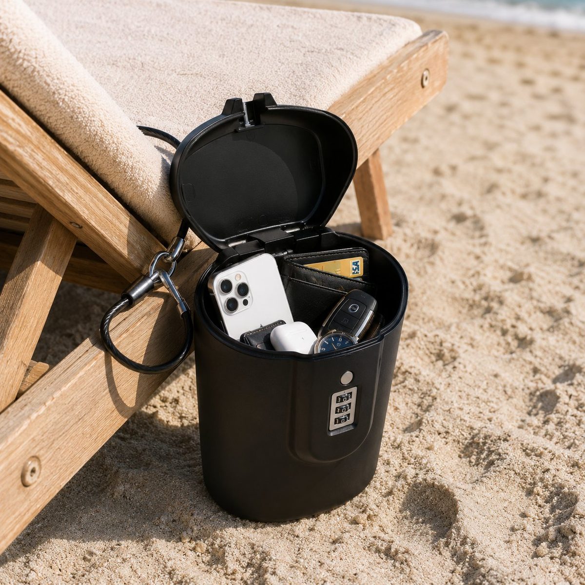 VESSARO BeachGuard offen mit Wertsachen